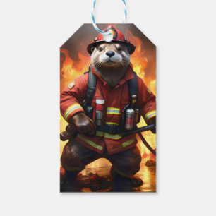 Etiquetas Para Regalos **"Pelo y llamas: El contraincendio del bombero nu