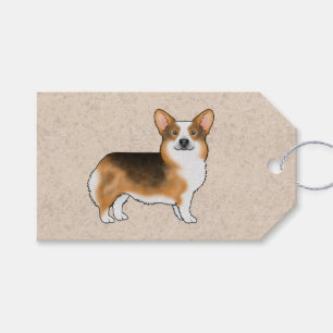 Etiquetas Para Regalos Pembroke Welsh Corgi Tricolor de Cabeza Roja Perro