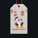 Etiquetas Para Regalos Penguin Christmas Snow Winter Animals Penguins Gif<br><div class="desc">The penguin on Soft Nights as a greeting card. Funny animals with gifts and snow for the holidays. Also funny for christmas in July. Penguins are cute animals and perfect for Christmas.</div>