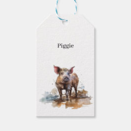 Etiquetas Para Regalos Penny the Playful Piglet, personalizado