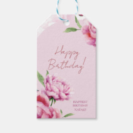 Etiquetas Para Regalos Peonía Rosa