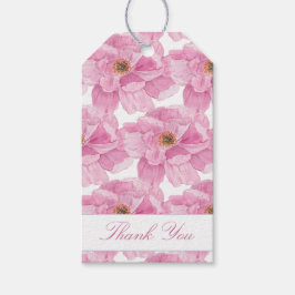 Etiquetas Para Regalos Peonía Rosa a la Acuarela