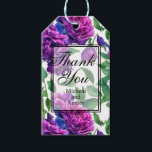 Etiquetas Para Regalos Peonías elegantes de acuarela en magenta rosa púrp<br><div class="desc">Peonías de acuarela rosa magenta morado romántico.</div>