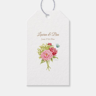 Etiquetas Para Regalos Peonies Hydrangea Bouquet Wedding Favor de la etiq