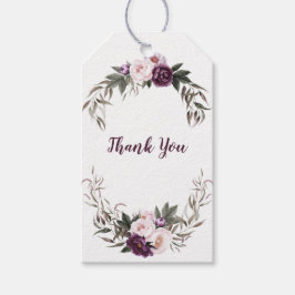 Etiquetas Para Regalos Peonies Púrpura Rosa Gracias |