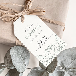 Etiquetas Para Regalos Peony Garden | Sage Green Floral Display Shower