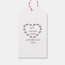 Etiquetas Para Regalos Peony Heart Warm Wishes for Mom