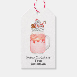 Etiquetas Para Regalos Peppermint Milkshake Feliz Navidad