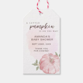 Etiquetas Para Regalos Pequeña Calabaza Gracias Baby Shower Otoño Caído