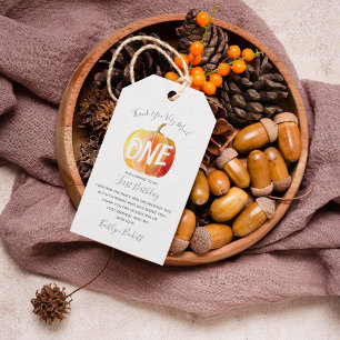 Etiquetas Para Regalos Pequeña Calabaza Primer Cumpleaños Gracias