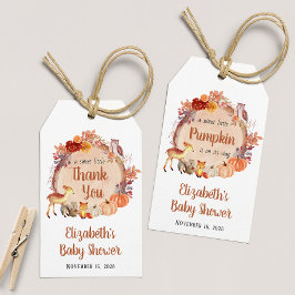 Etiquetas Para Regalos Pequeña Calabaza Woodland Baby Shower Gracias