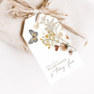 Etiquetas Para Regalos Pequeña mariposa florida favorece a los Chicas flo