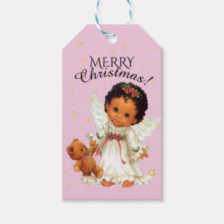 Etiquetas Para Regalos Pequeño ángel con Navidades afrocéntricos de Teddy