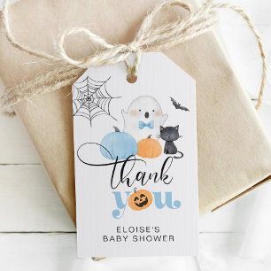 Etiquetas Para Regalos Pequeño Boo azul espeluznante ducha bebé gracias