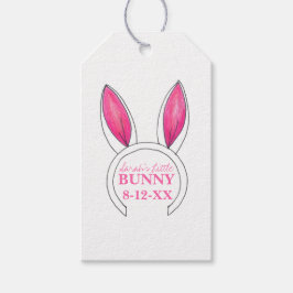 Etiquetas Para Regalos Pequeño conejo rosado Recién nacido Orejas Ducha