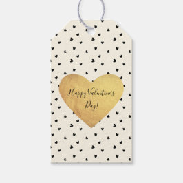 Etiquetas Para Regalos Pequeño El día de San Valentín de corazones negros