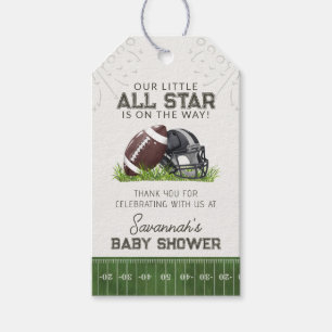 Etiquetas Para Regalos Pequeño futbolín AllStar Touchdow Baby Shower Favo