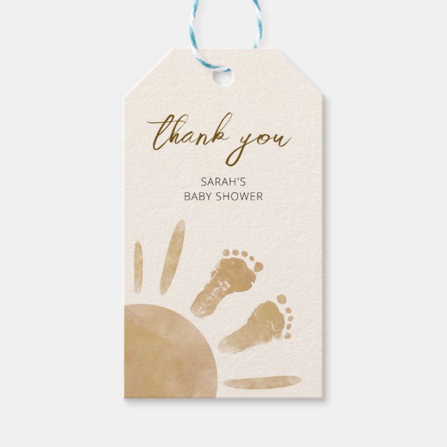 Etiquetas Para Regalos Pequeño rayo de Sunshine Boho Baby Shower (Anverso)