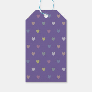 Etiquetas Para Regalos Pequeños corazones de polka en morado ultrvioleta