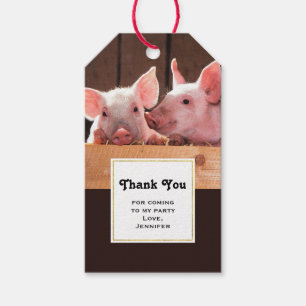 Etiquetas Para Regalos Pequeños lechones rosados Fotografía animal Gracia