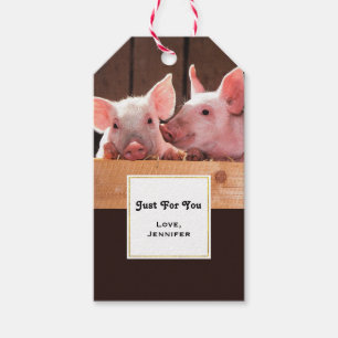 Etiquetas Para Regalos Pequeños lechones rosados fotografiando animales s