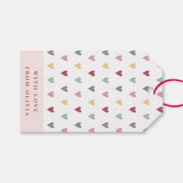Etiquetas Para Regalos Pequeños nombres y corazones de colores coloridos