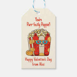 Etiquetas Para Regalos Perfectamente Poppin' Gracioso Cat Popcorn Valenti