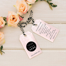 Etiquetas Para Regalos Perforaciones rosadas del logotipo de la empresa p