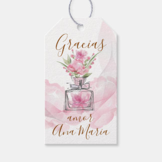 Etiquetas Para Regalos Perfume de rosa "infundido de amor" personalizado