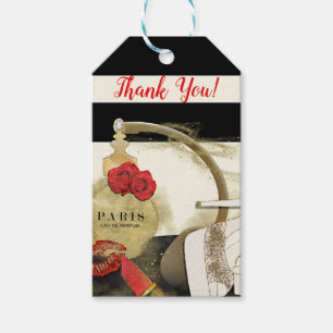 Etiquetas Para Regalos Perfume París Parfum Rosas Tacones y Pintalabios