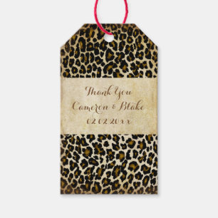 Etiquetas Para Regalos Pergamino de imitación de leopardo vintage de PixD