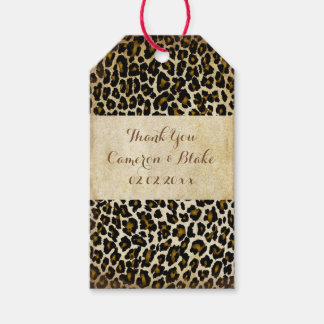 Etiquetas Para Regalos Pergamino de imitación de leopardo vintage de PixD