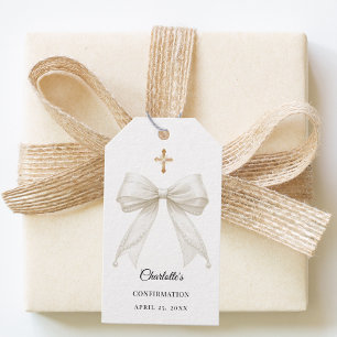 Etiquetas Para Regalos Perlas de marfil para confirmación DIY