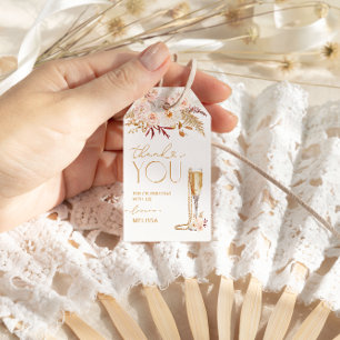 Etiquetas Para Regalos Perlas y ducha de marea Prosecco Gracias