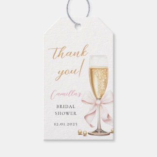 Etiquetas Para Regalos Perlas y Prosecco con Lazo Despedida de Soltera