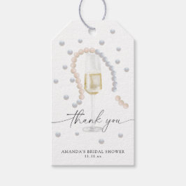 Etiquetas Para Regalos Perlas y Prosecco - gracias por la despedida de so