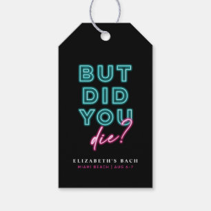 Etiquetas Para Regalos ¿Pero Muriste? Kit de resaca de neón azul y rosa