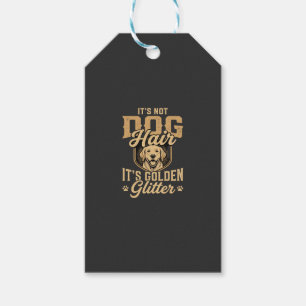 Etiquetas Para Regalos Perrito de pelo dorado divertido con purpurina