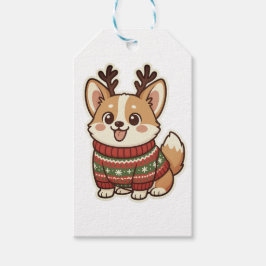 Etiquetas Para Regalos Perro Corgi Adorable con envoltorio de regalo de s