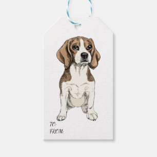 Etiquetas Para Regalos Perro de cachorro lindo amor color de agua beagle