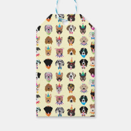 Etiquetas Para Regalos Perro de cumpleaños feliz enfrenta a animales pobr