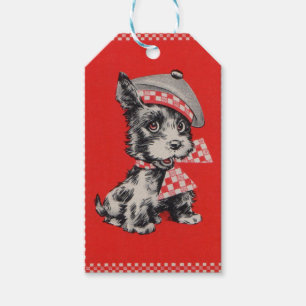 Etiquetas Para Regalos Perro escocés rojo