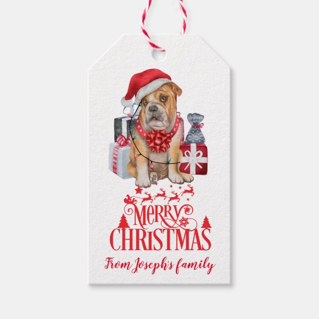 Etiquetas Para Regalos perro navidad (Anverso)