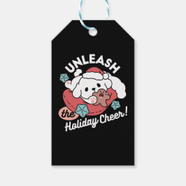 Etiquetas Para Regalos Perro navidad en Sombrero Santa - festividad para