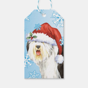 Etiquetas Para Regalos Perro pastor inglés viejo feliz de Howlidays