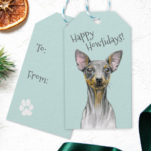 Etiquetas Para Regalos Perro Pinscher en miniatura Perro Felices Felices 