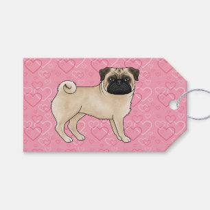 Etiquetas Para Regalos Perro Pug Castaño Ilustración en Dibujos Animados