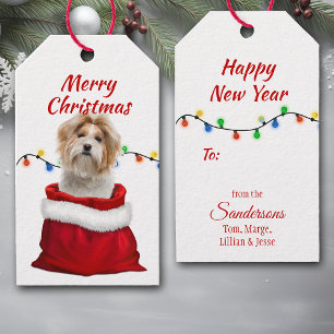 Etiquetas Para Regalos Perro Shih Tzu en Santa Bag