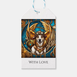 Etiquetas Para Regalos Perro steampunk con alas