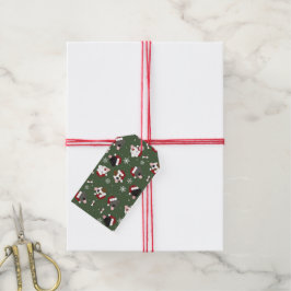 Etiquetas Para Regalos Perros de Santa en Verde